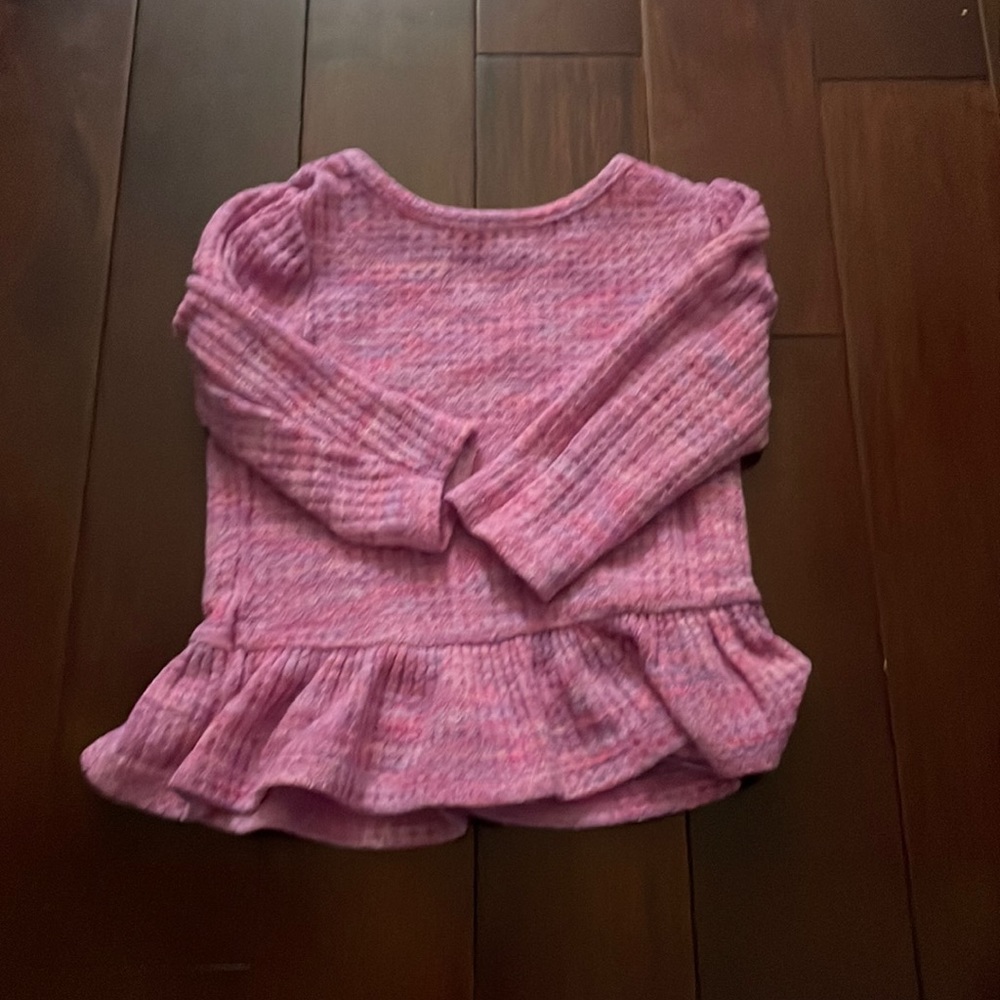 Pink and purple king sleeve shirt. Size 12 months.